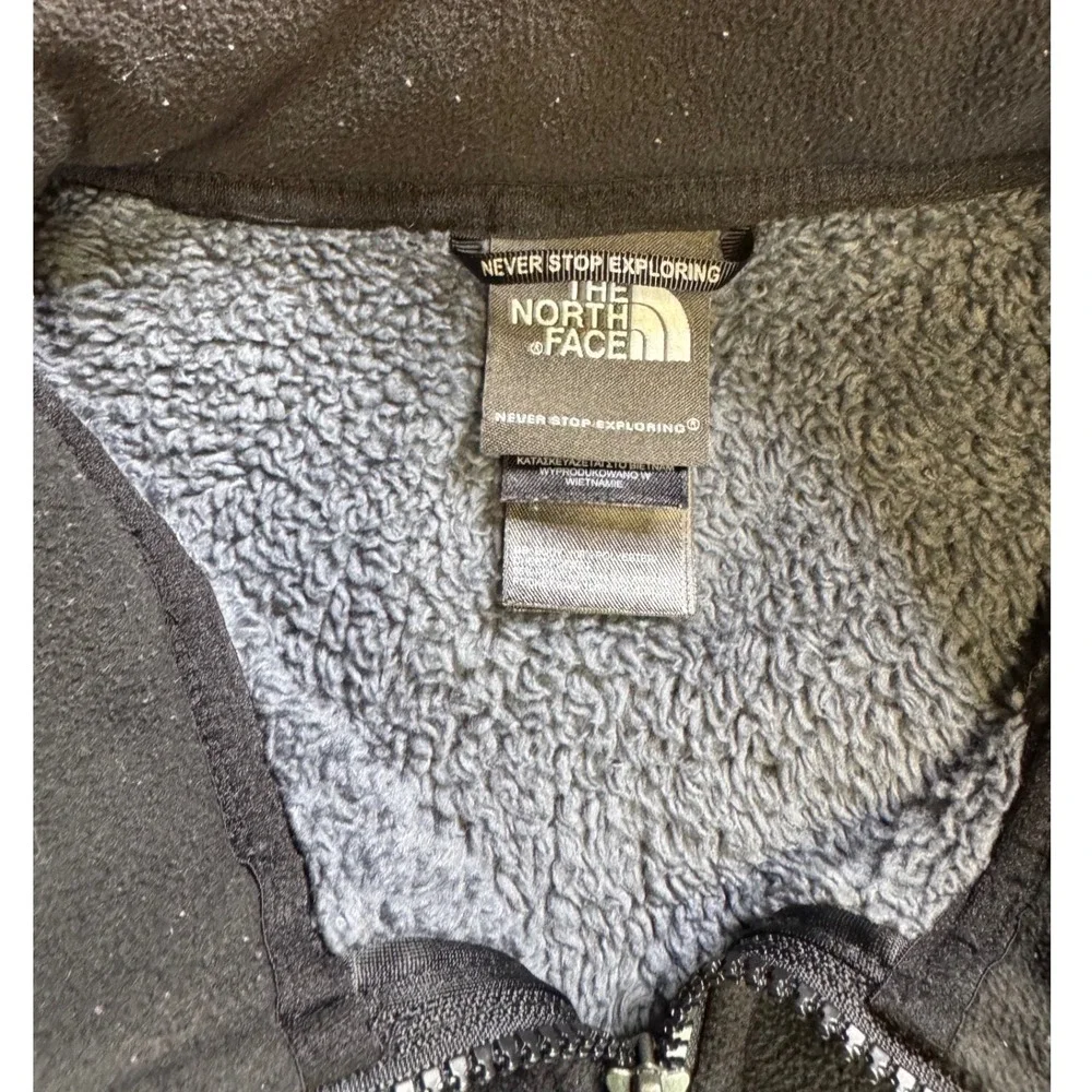 The North Face Mens Fleece Jacket Black‎ Gray Full Zip Outdoor Warm Size M